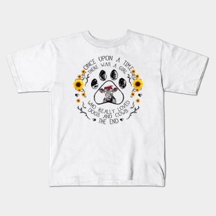 There Was A Girl Who Really Loved Dogs And Cows Kids T-Shirt